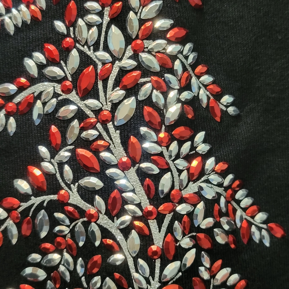 Karen Scott Medium Graphic Holiday Christmas Tree T-Shirt Black - Picture 4 of 5